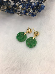 Green Jade Earrings - Double Happiness (EA010)
