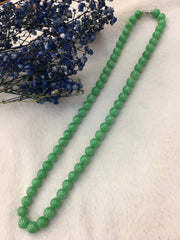 Apple Green Jade Beads Necklace (NE075)