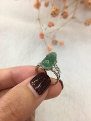 Icy Green Jade Ring - Pixiu (RI287)