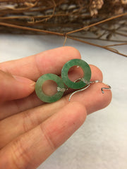 Icy Green Jade Earrings - Loops (EA299)