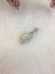 Icy White Jade Pendant - Irregular Shape (PE260)