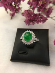 Green Cabochon Jade Ring (RI226)