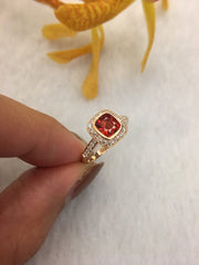 Natural Reddish Orange Spinel Ring