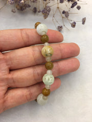 Icy With Yellow Jade Bracelet - Coin (BR196)