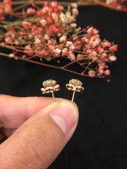Icy White Jade Earrings - Flower (EA003)