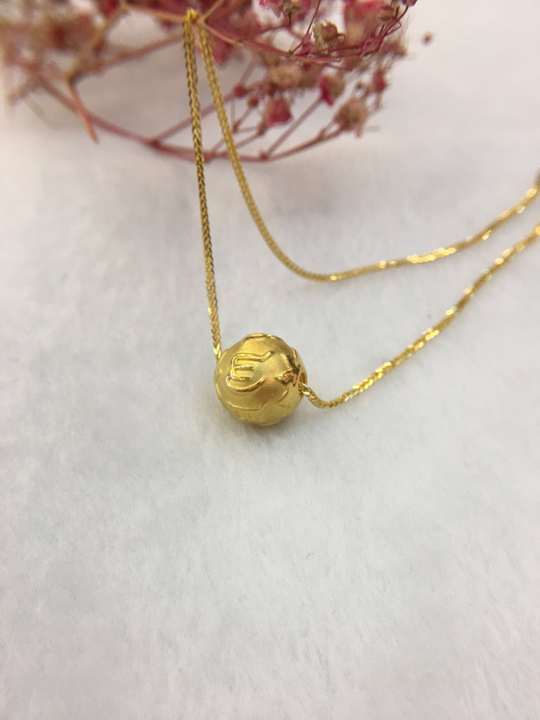 24k Pure Gold Ball Necklace (NE008)