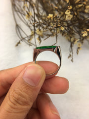 Green Jade Ring - Saddle Shape (RI176)