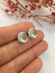 Glassy Variety Jade Earrings - Cabochons (EA180)
