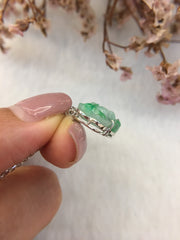 Green Jade Necklace - Flower (NE054)
