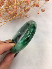 Dark Green Jade Bangle - Round (BA221)