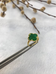 Green Jade Ring - Clover (RI369)