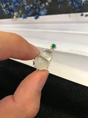 Icy White Jade Pendant - Hulu (PE419)