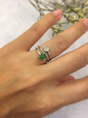 Green & Icy Jades Ring (RI141)