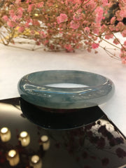 Icy Bluish Lavender Jade Bangle - Oval (BA142)