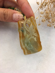 Reddish Yellow Jade Pendant - Bamboo (PE321)