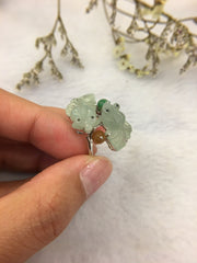 Icy Green Jade Ring - Goldfish (RI149)