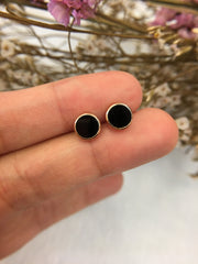 Omphacite Jadeite Earrings - Round (EA028)