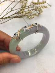 Lavender With Green Jade Bangle