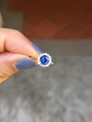 Natural Blue Sapphire Ring (Unheated) (GE114)