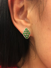 Green Jade Earrings - Diamond Shape (EA136)