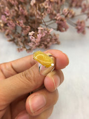 Yellow Jade Ring - Saddle Shape (RI178)