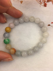 Multi-colours Jade Bracelet - Beads (BR075)