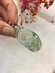 Icy Green Jade Pendant - Ruyi (PE362)