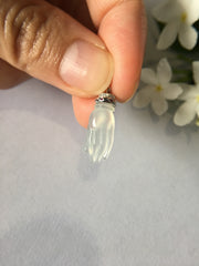 Icy White Jade Earrings - Buddha’s Hand (EA131)
