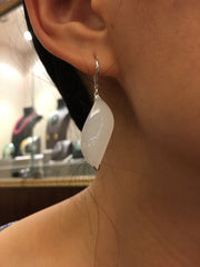 Natural Nephrite Jade Earrings - Irregular (EA311)