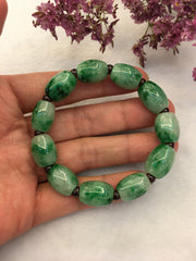 Green Jade Barrel Bracelet (BR023)
