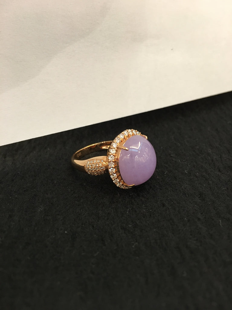 Lavender Jade Ring - Cabochon (RI087)