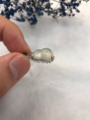 Icy White Jade Pendant - Hulu (PE419)