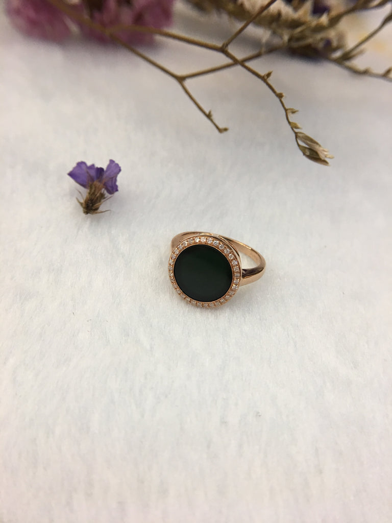 Omphacite Jadeite Ring - Round (RI180)