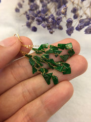 Green Jade Earrings - Irregular (EA255)