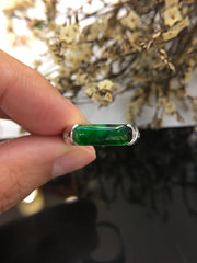 Dark Green Jade Ring - Saddle Shape (RI032)