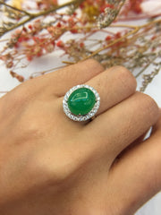 Green Jade Ring - Cabochon (RI166)