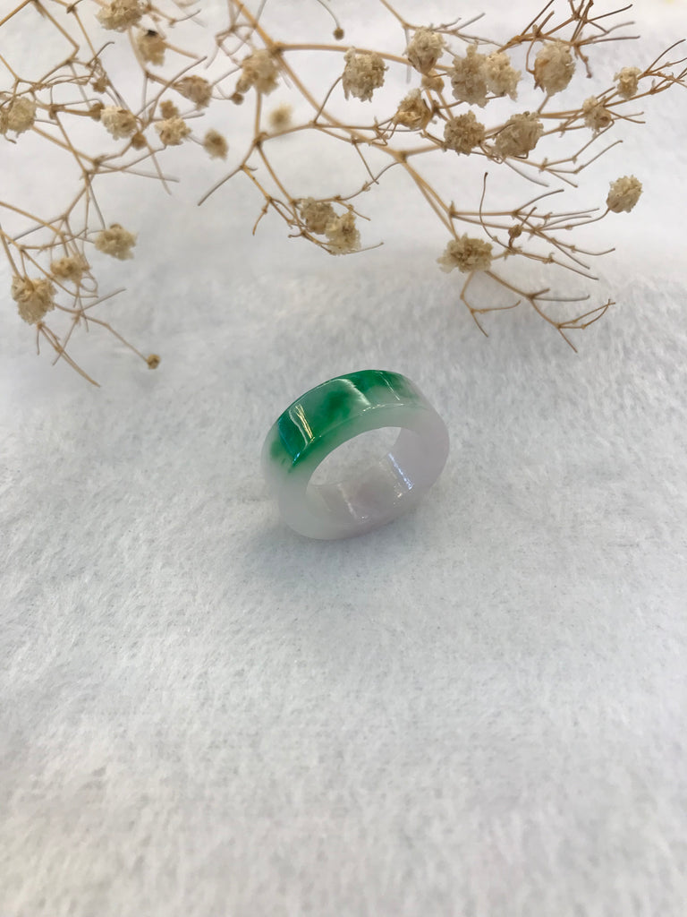 Green with lavender Jade Hololith Ring (RI358)