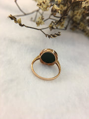 Omphacite Jadeite Ring - Round (RI199)