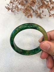 Green Jade Bangle - Round (BA014)