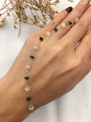Icy White With Green Jade - Bracelet (BR234)