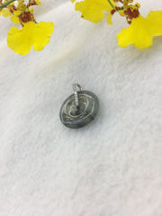 Icy Black Jade Pendant - Safety Coin (PE364)