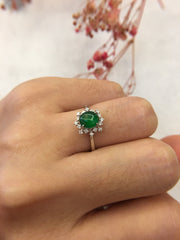 Green Jade Ring - Cabochon (RI268)