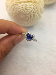 Natural Blue Sapphire Ring (Unheated) (GE087)