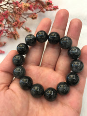 Black Jade Beads Bracelet (BR284)