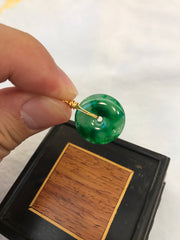 Dark Green Jade Pendant - Safety Coin (PE432)