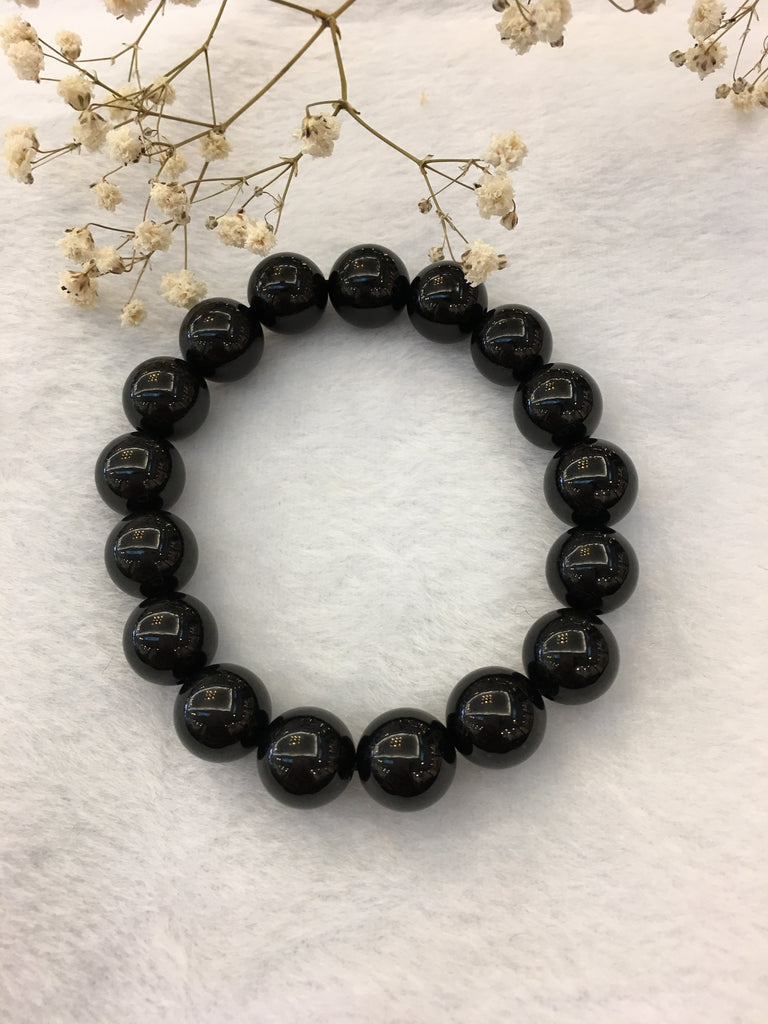 Black Jade Beads Bracelet (BR252)