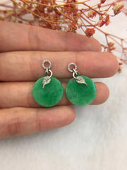 Green Jade Earrings - Round (EA246)