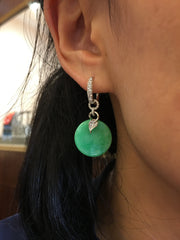 Green Jade Earrings - Round (EA246)