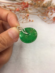 Green Jade Pendant - Safety Coin (PE110)