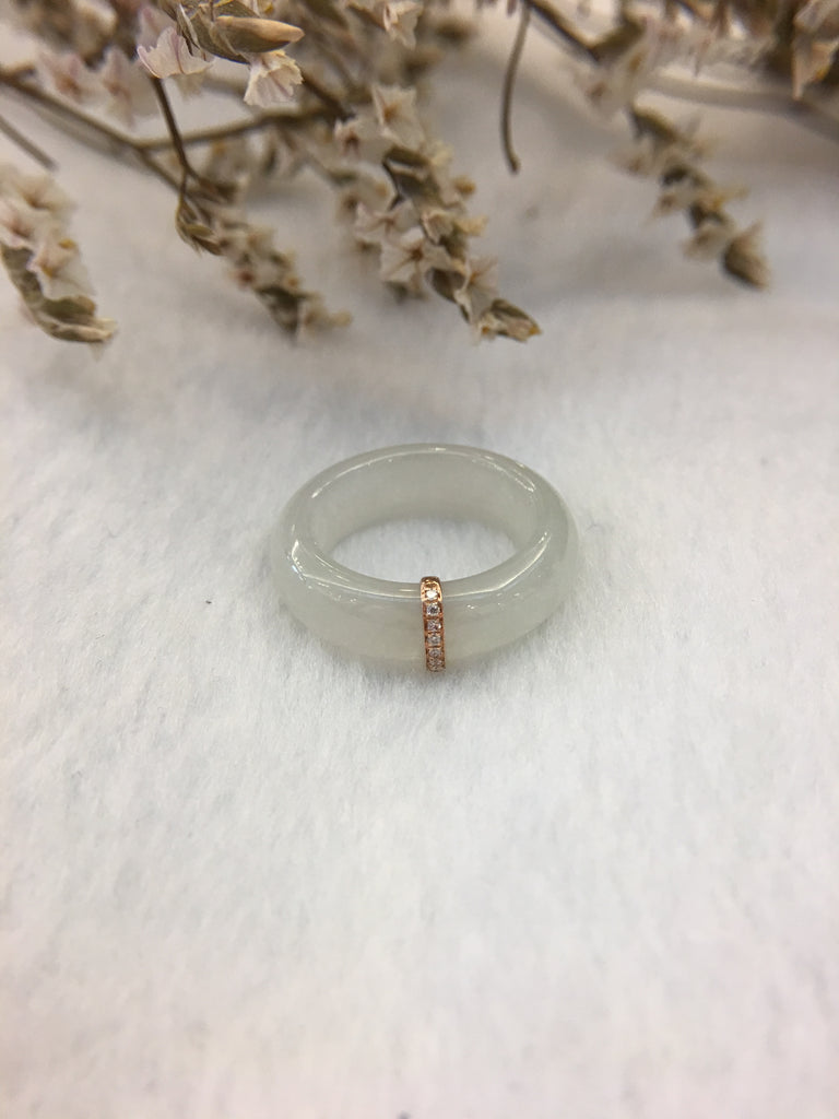 Icy White Jade Ring (RI216)